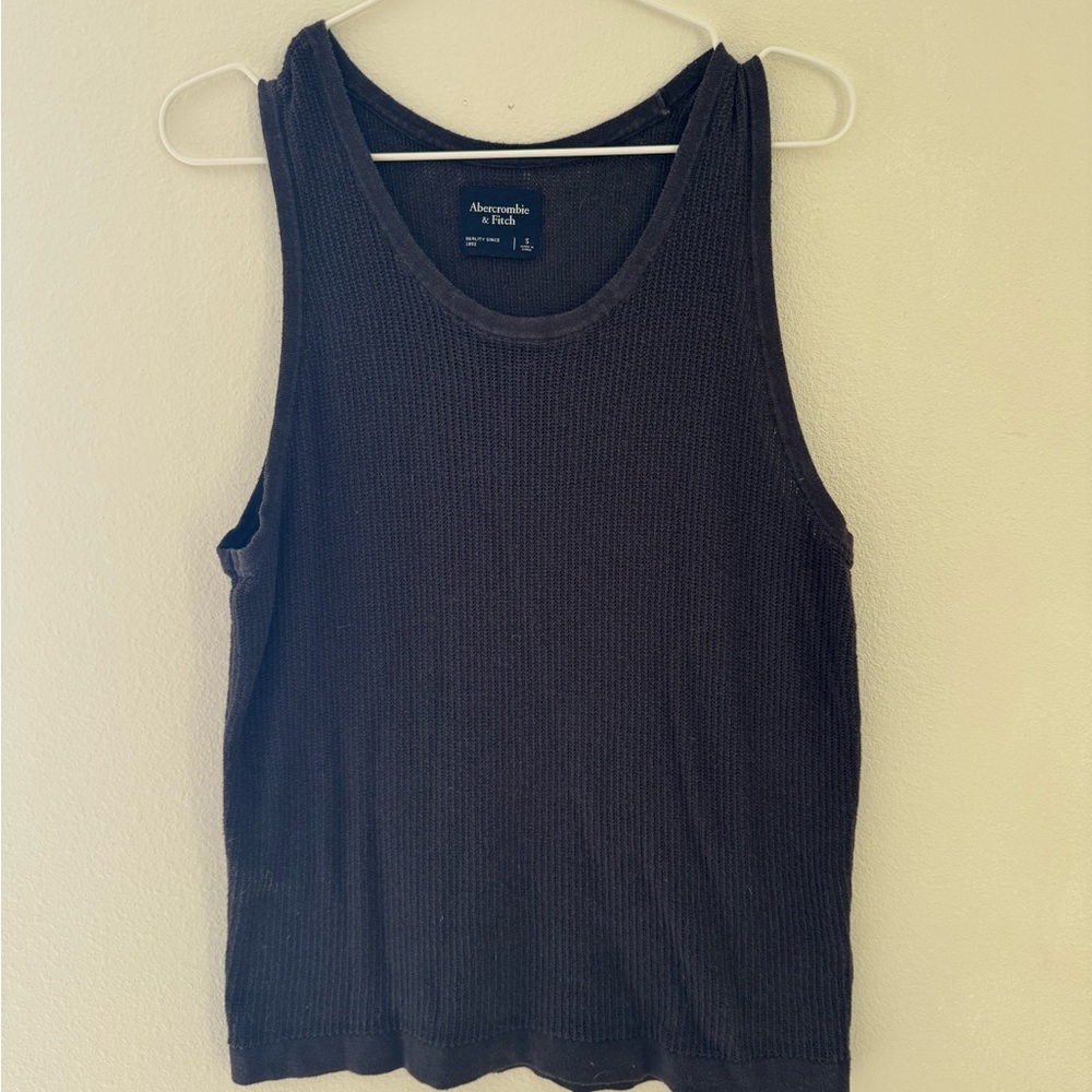 Abercrombie & Fitch Men's Black Ribbed Knit Tank Top size Small